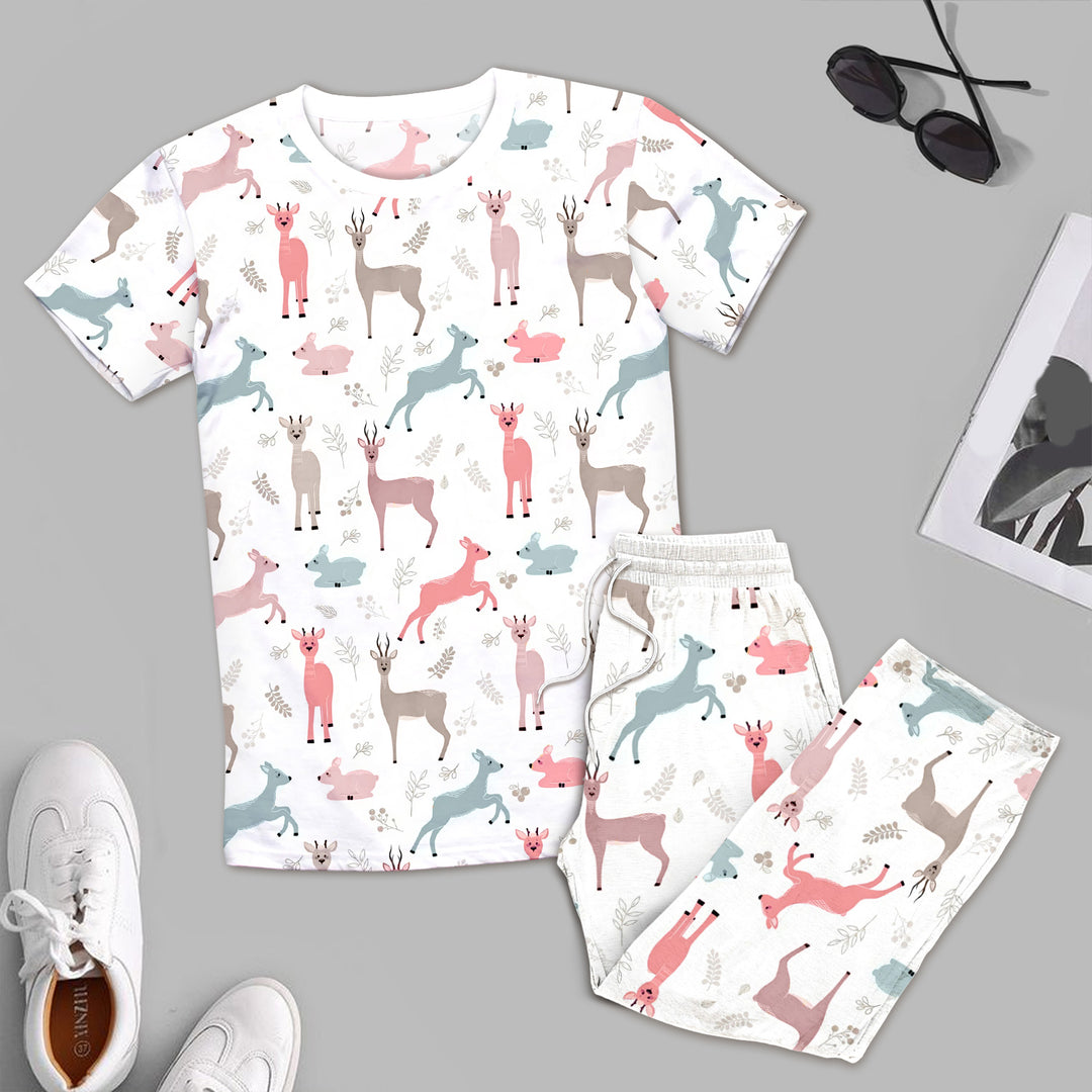 Colorful Deer Bamboo Outfit for Men – Bold and Laid-back