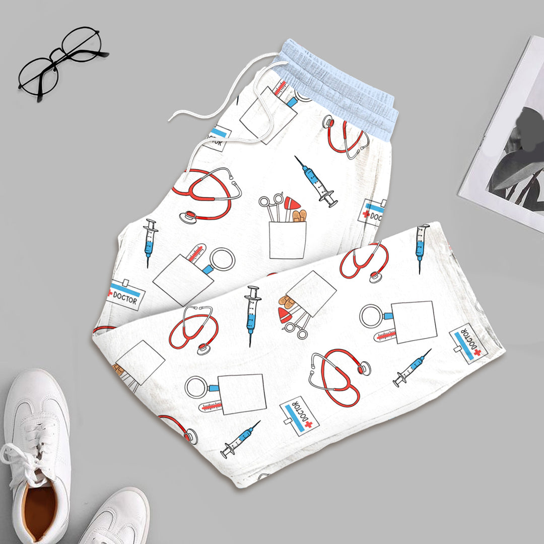 White Doctor Bamboo Outfit for Men – Clean and Relaxed