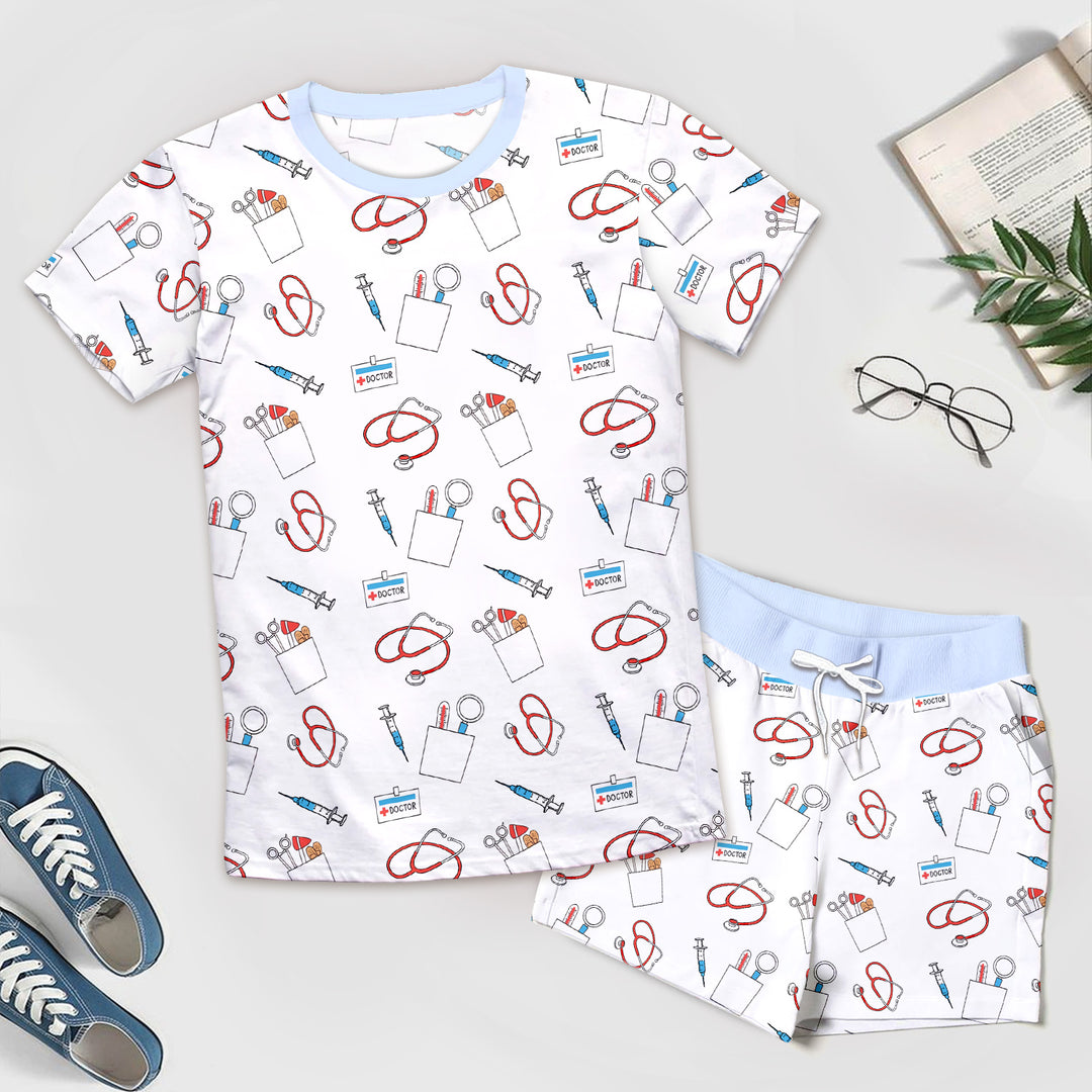 White Doctor Bamboo Outfit for Men – Clean and Relaxed