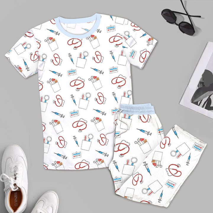 White Doctor Bamboo Outfit for Men – Clean and Relaxed