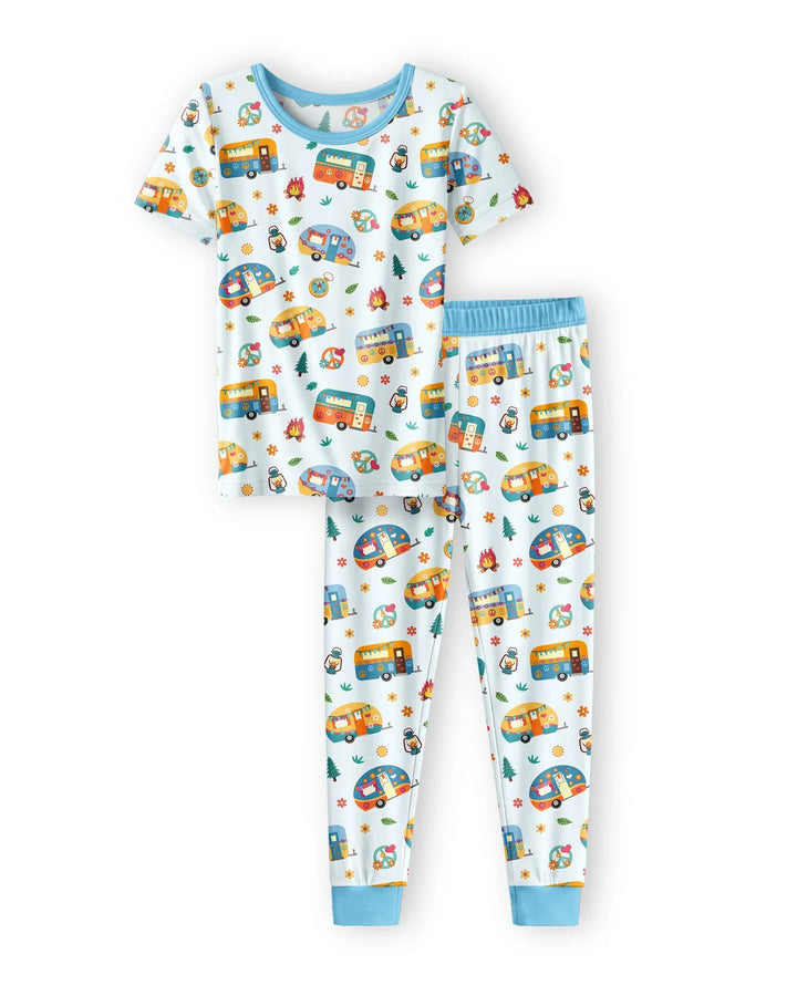 Happy Little Camper Bamboo Two Piece Short Sleeve Pajama Set