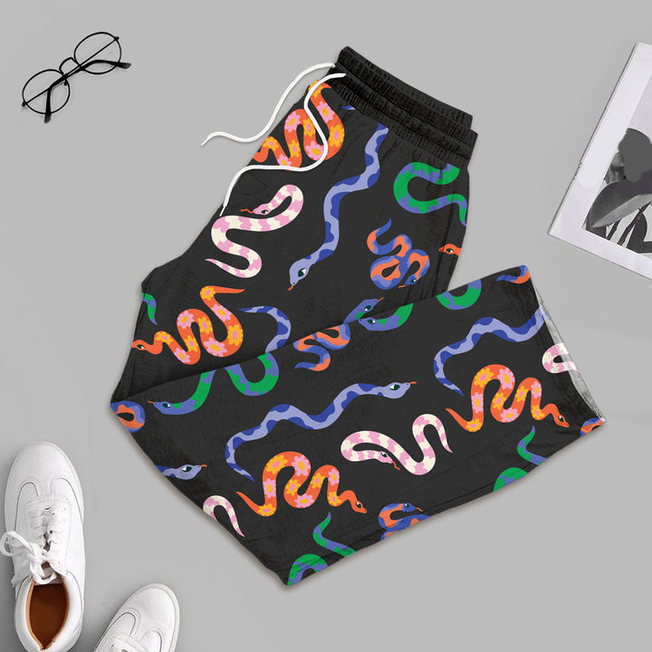 Colorful Snake Bamboo Outfit for Men – Bold and Laid-Back
