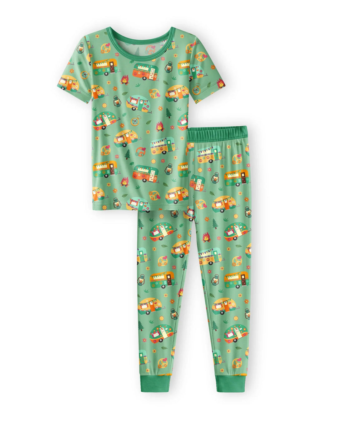 Happy Little Camper Bamboo Two Piece Short Sleeve Pajama Set