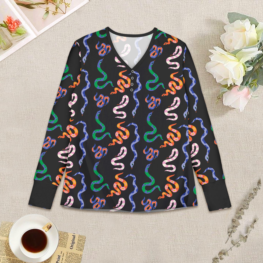 Colorful Snake Bamboo Outfit for Women – Vibrant and Edgy