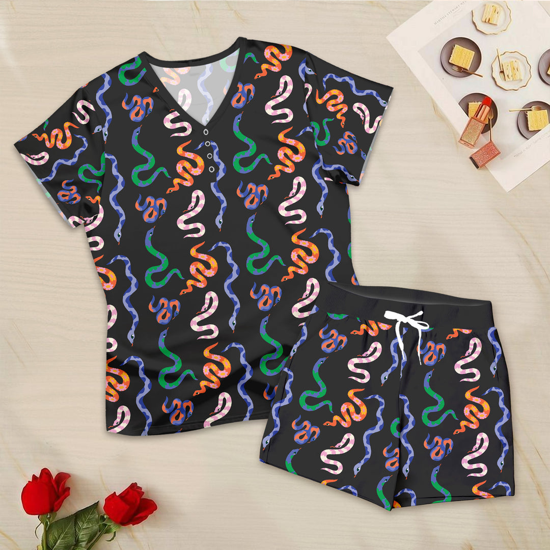 Colorful Snake Bamboo Outfit for Women – Vibrant and Edgy