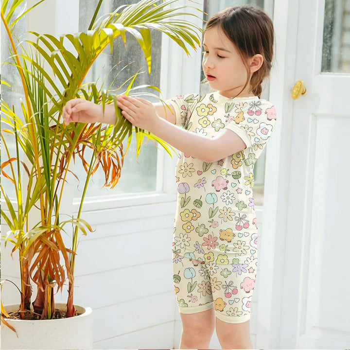 Colorful Flower Bamboo Outfit for Kids – Bright and Cheerful