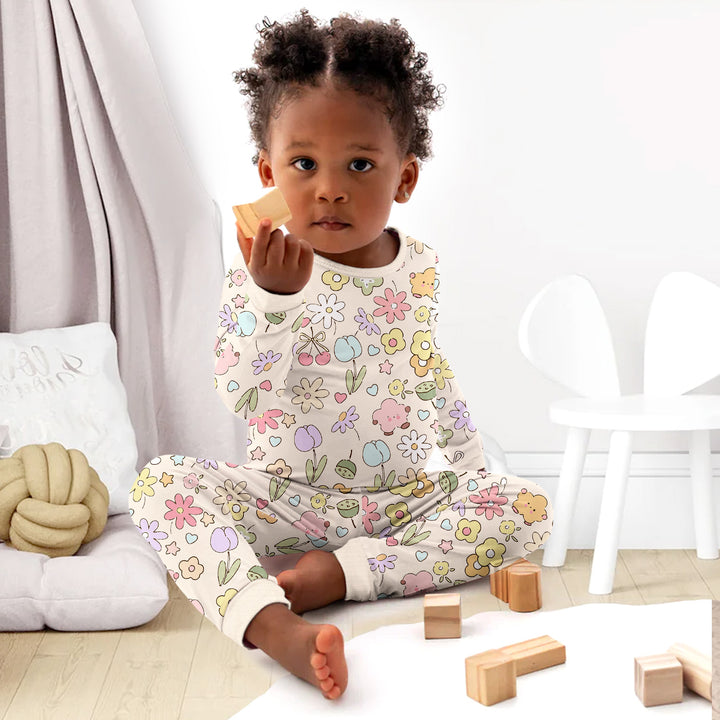 Whimsical Bloom Two Piece Long Sleeve Pajama Set