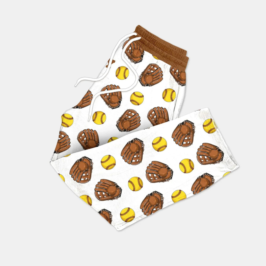 Softball Patterns Customized Men's Pajama Set