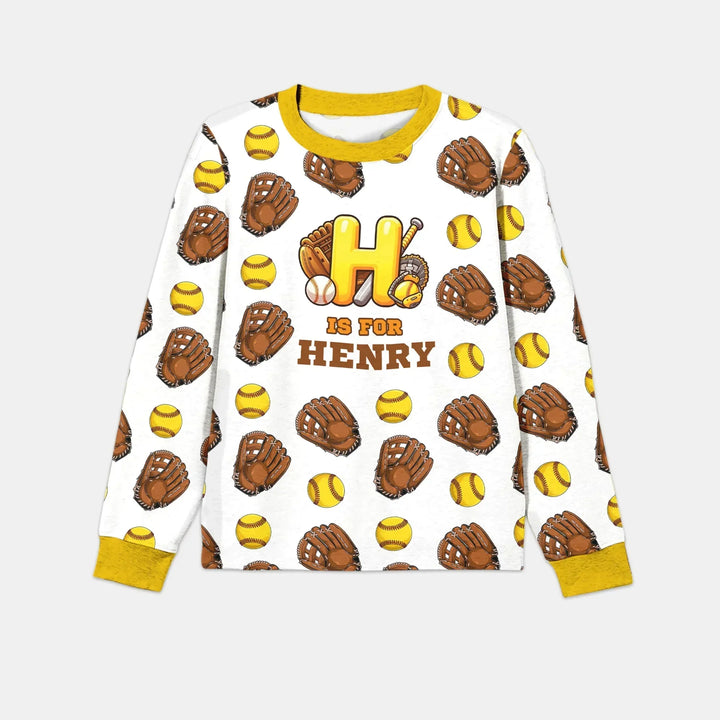 Softball Patterns Customized Men's Pajama Set