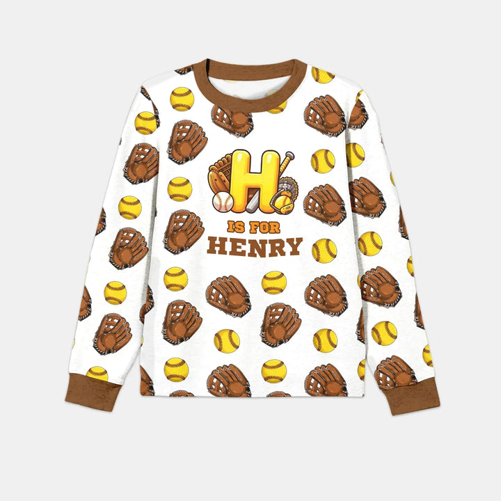 Softball Patterns Customized Men's Pajama Set