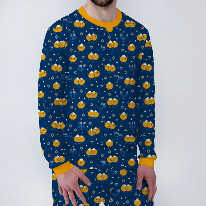 Hanukkah Latke Family Matching Men's Pajama Set