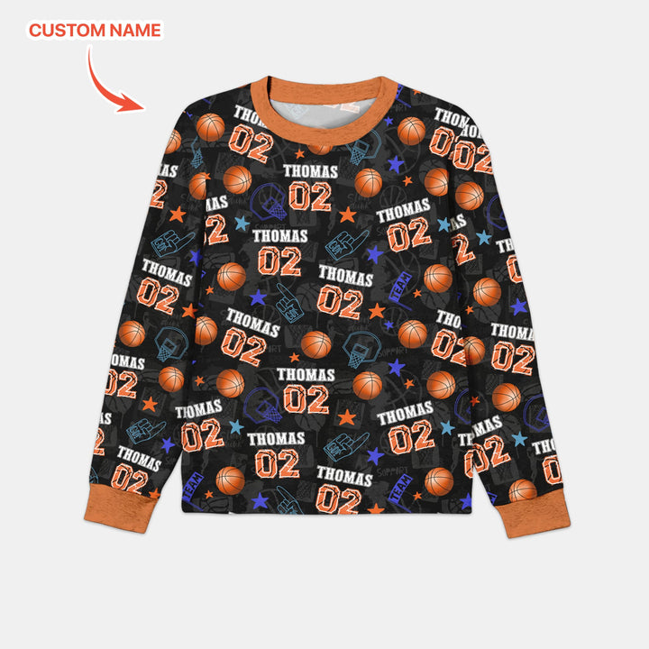 Custom Name Basketball Time Men's Pajama Set
