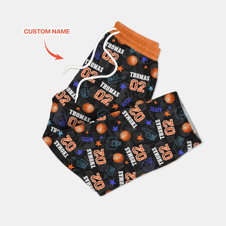 Custom Name Basketball Time Men's Pajama Set