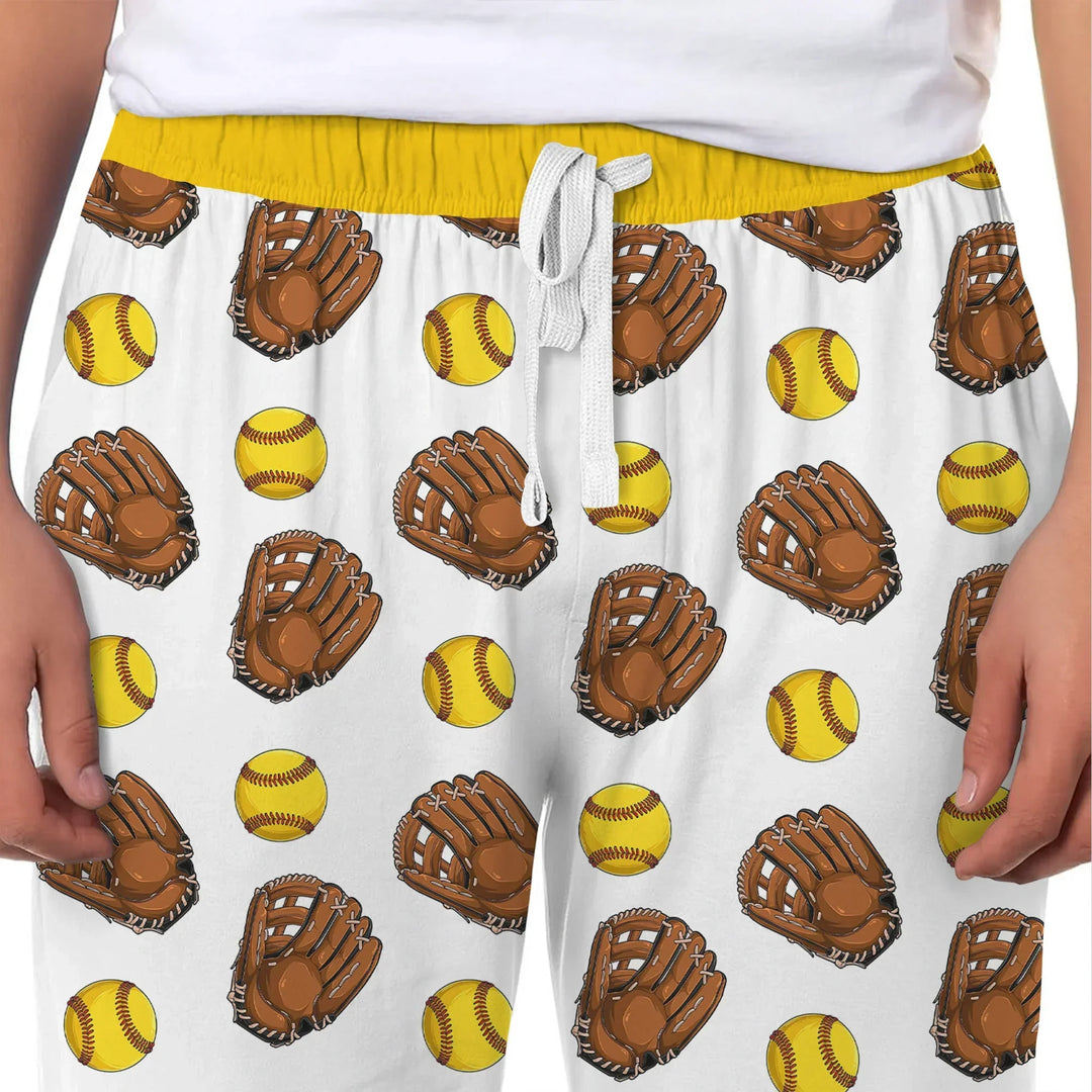 Softball Patterns Customized Men's Pajama Set