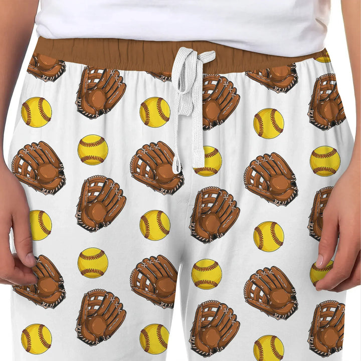 Softball Patterns Customized Men's Pajama Set