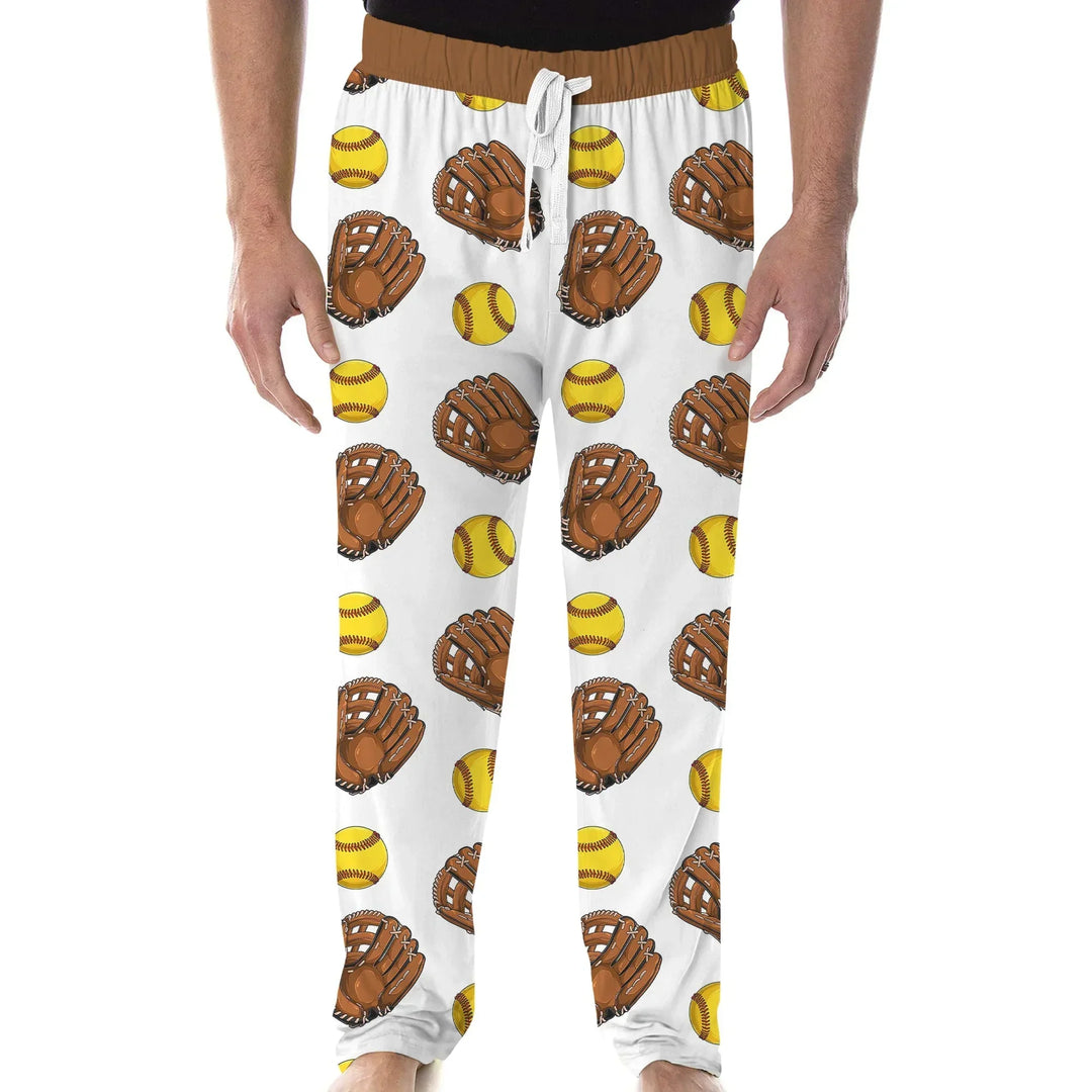 Softball Patterns Customized Men's Pajama Set