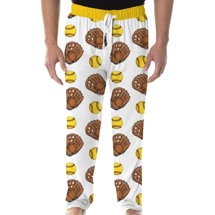 Softball Patterns Customized Men's Pajama Set