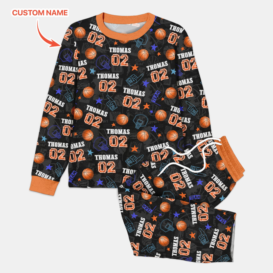 Custom Name Basketball Time Men's Pajama Set
