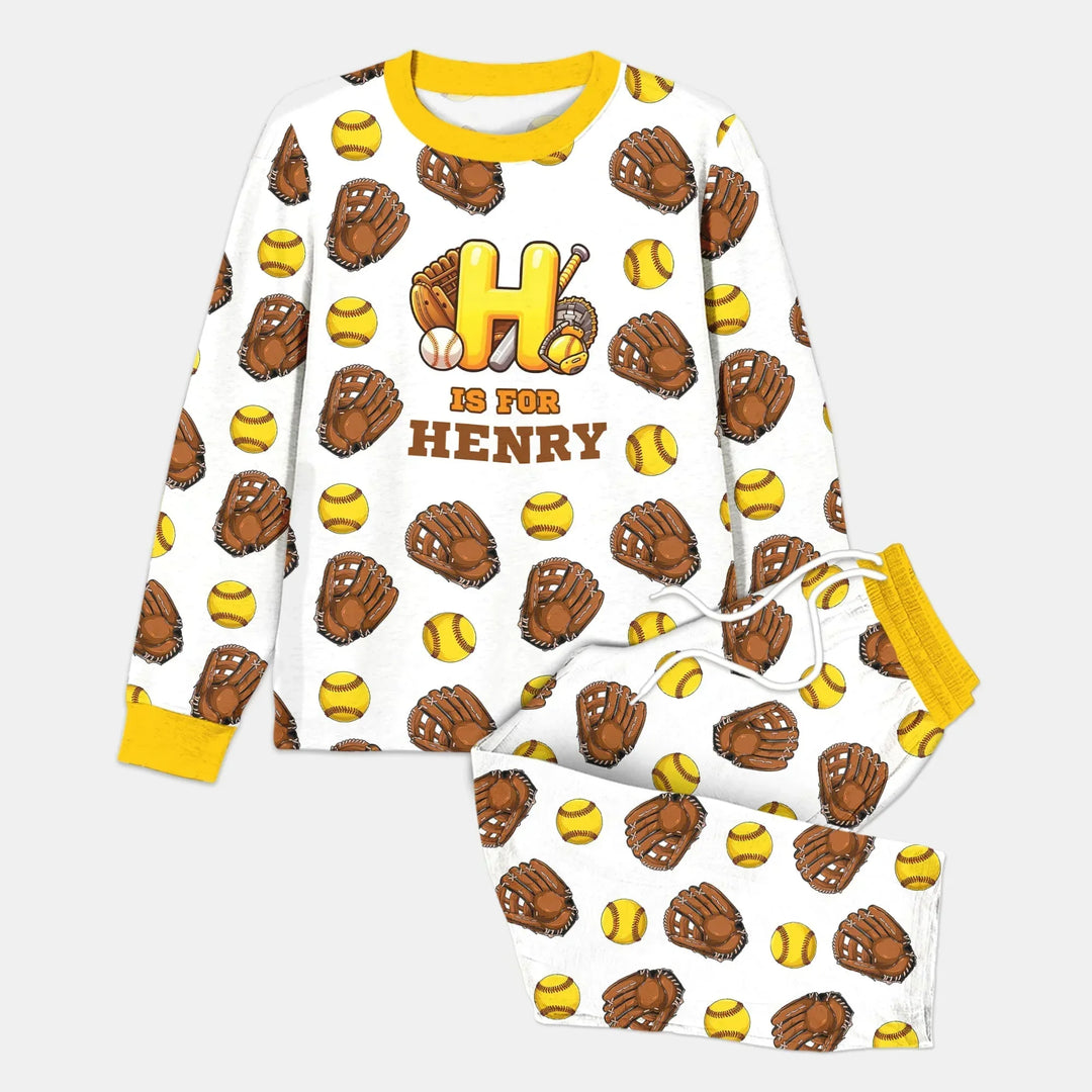 Softball Patterns Customized Men's Pajama Set