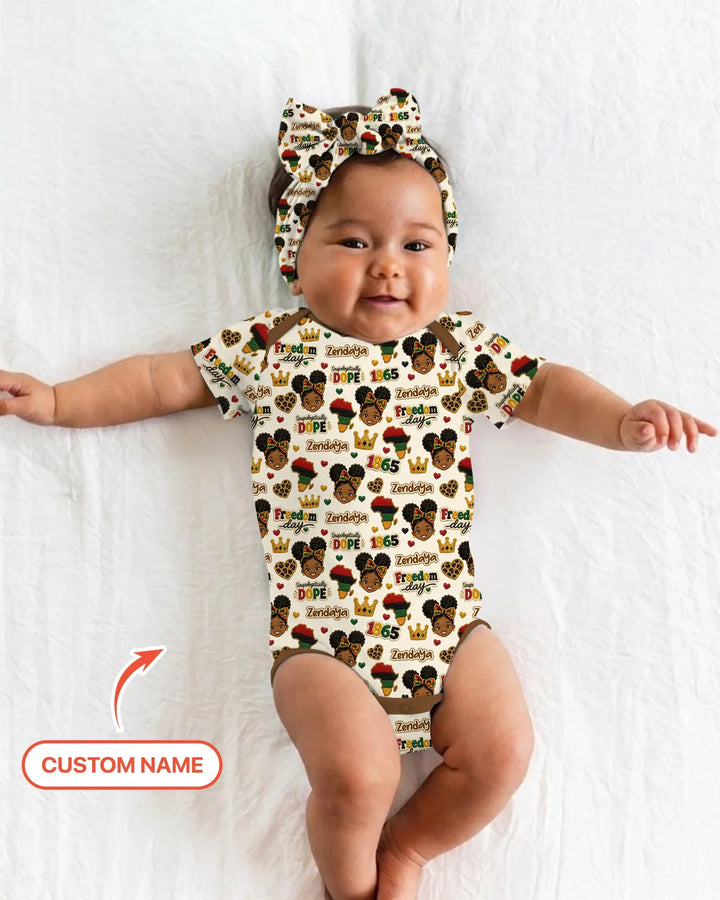 Custom Name Juneteenth Unapologetically Dope Bamboo Bodysuit