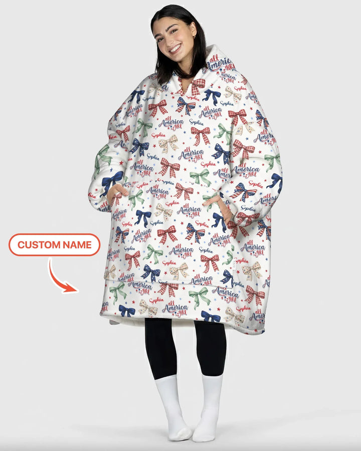 Personalisierte All American Girl Bambus-Decken-Hoodie