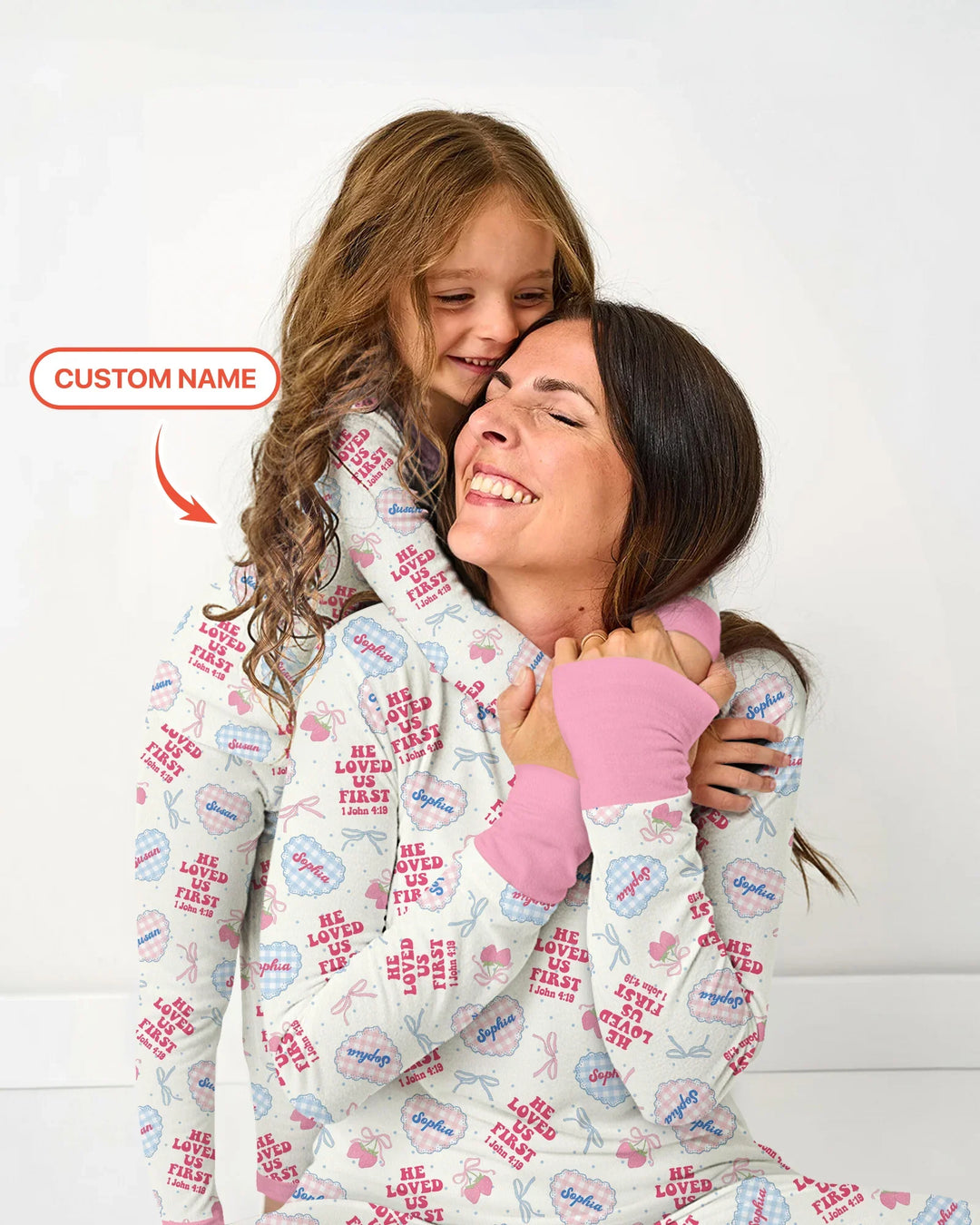 He Loved Us First Custom Name Bamboo Women Pajama Set