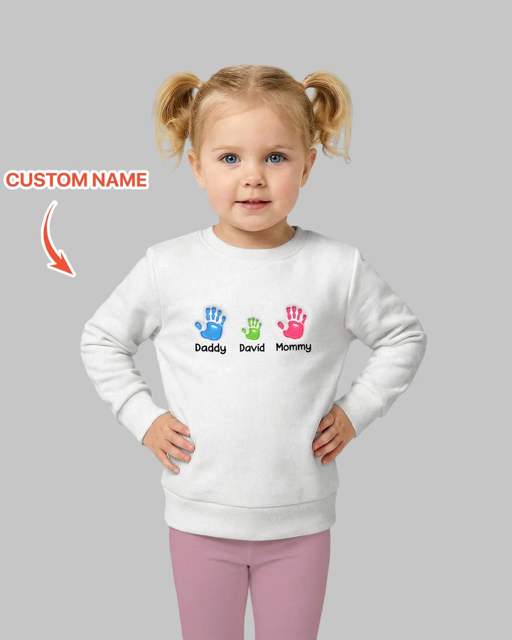 Erster Muttertag – Handabdrücke Bambus Rundhals-Sweatshirt