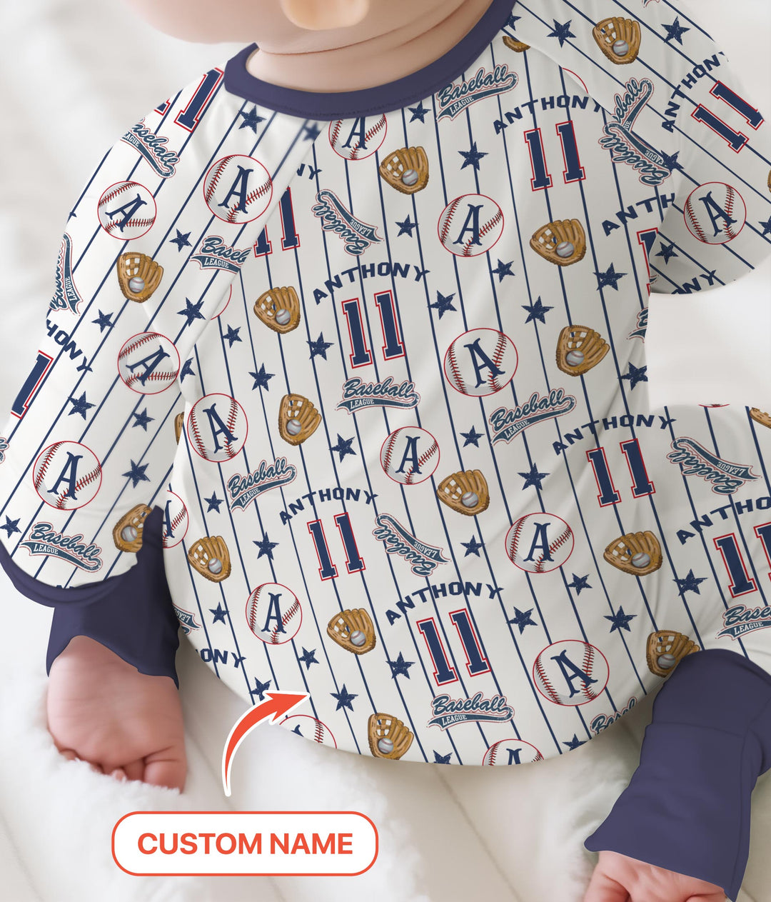 Custom Name Baseball Time Convertible Zippy