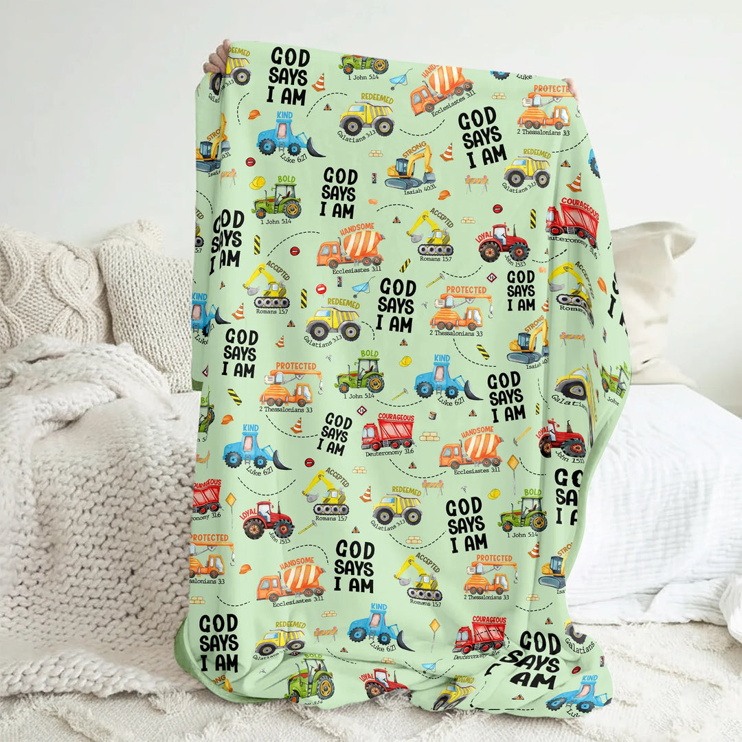 God Says I Am Boy Toddler Blanket