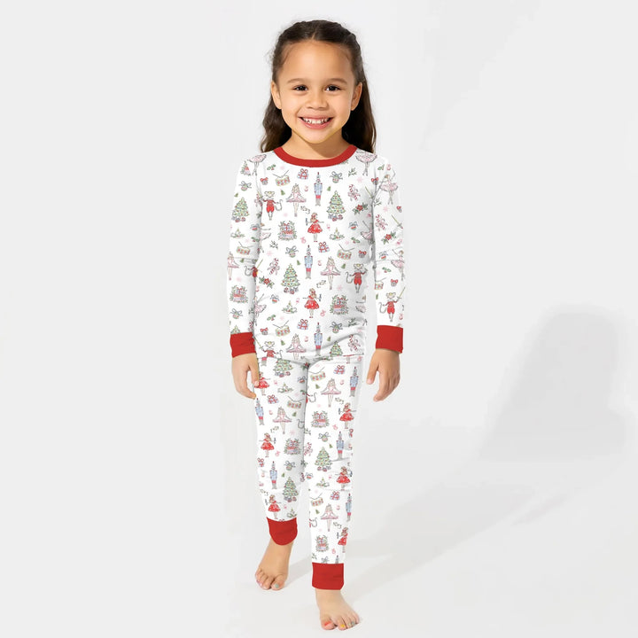 Sweet Nutcracker Holiday Matching Mom And Baby Two Piece Long Sleeve Pajama Set