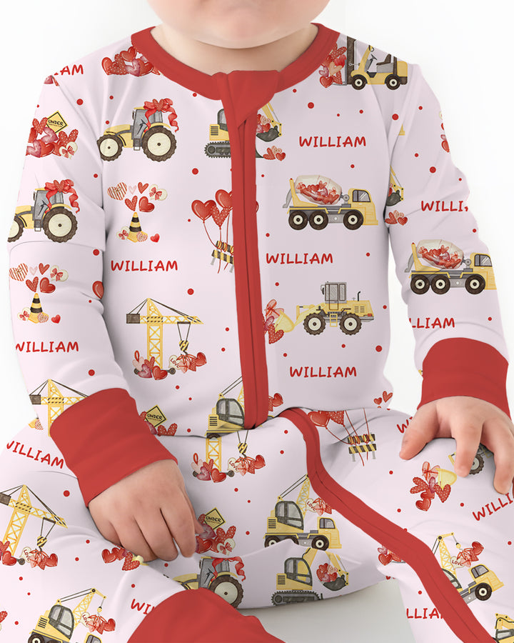 Custom Name Valentine Trucks Family Matching Convertible Zippy