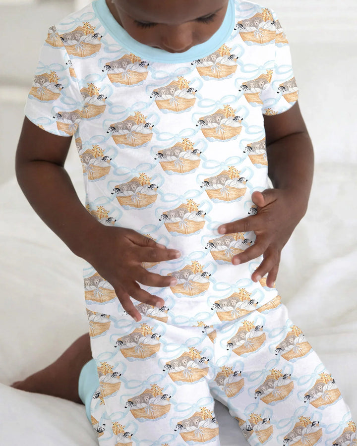 Noah's Ark Bamboo Two Piece Short Sleeve Pajama Set