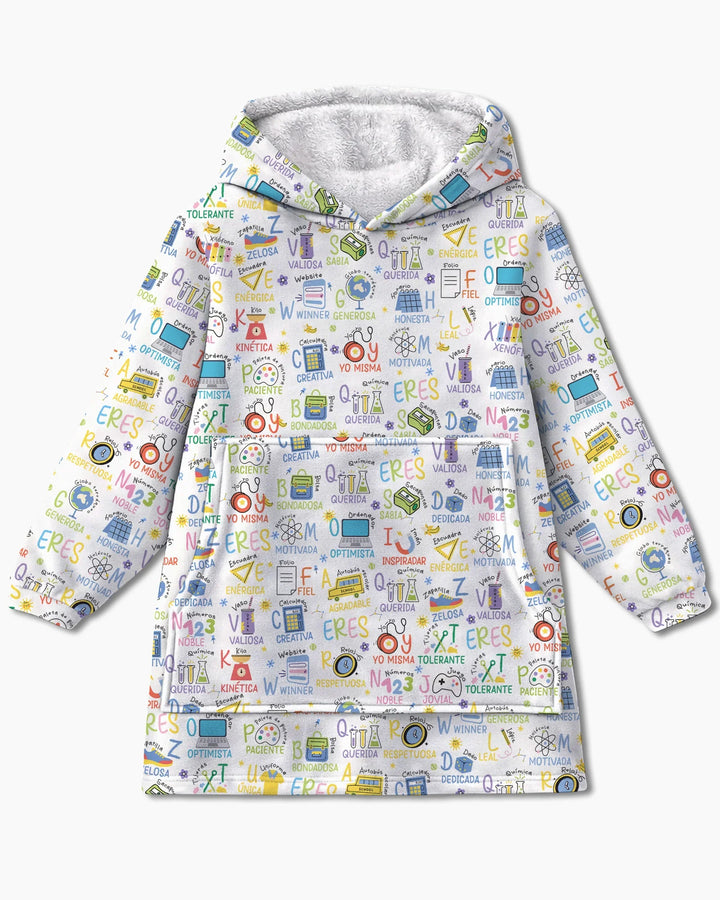 Manta Sudadera con Capucha de Bambú Versión Alfabeto Español