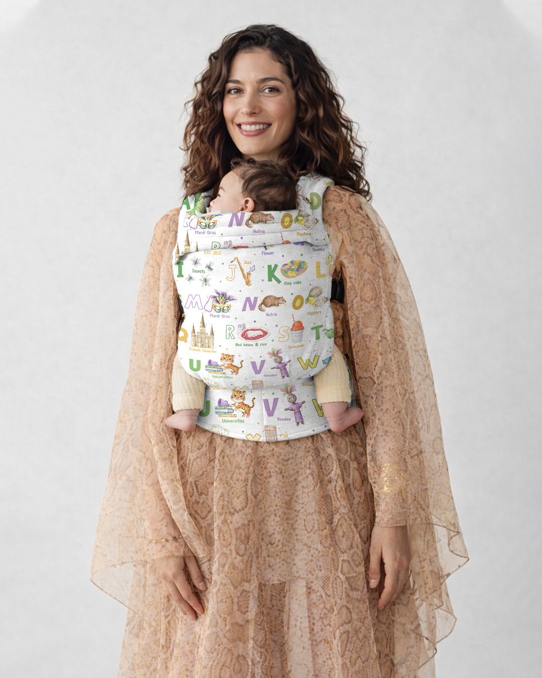 Mardi Gras Alphabet Celebration Baby Carrier