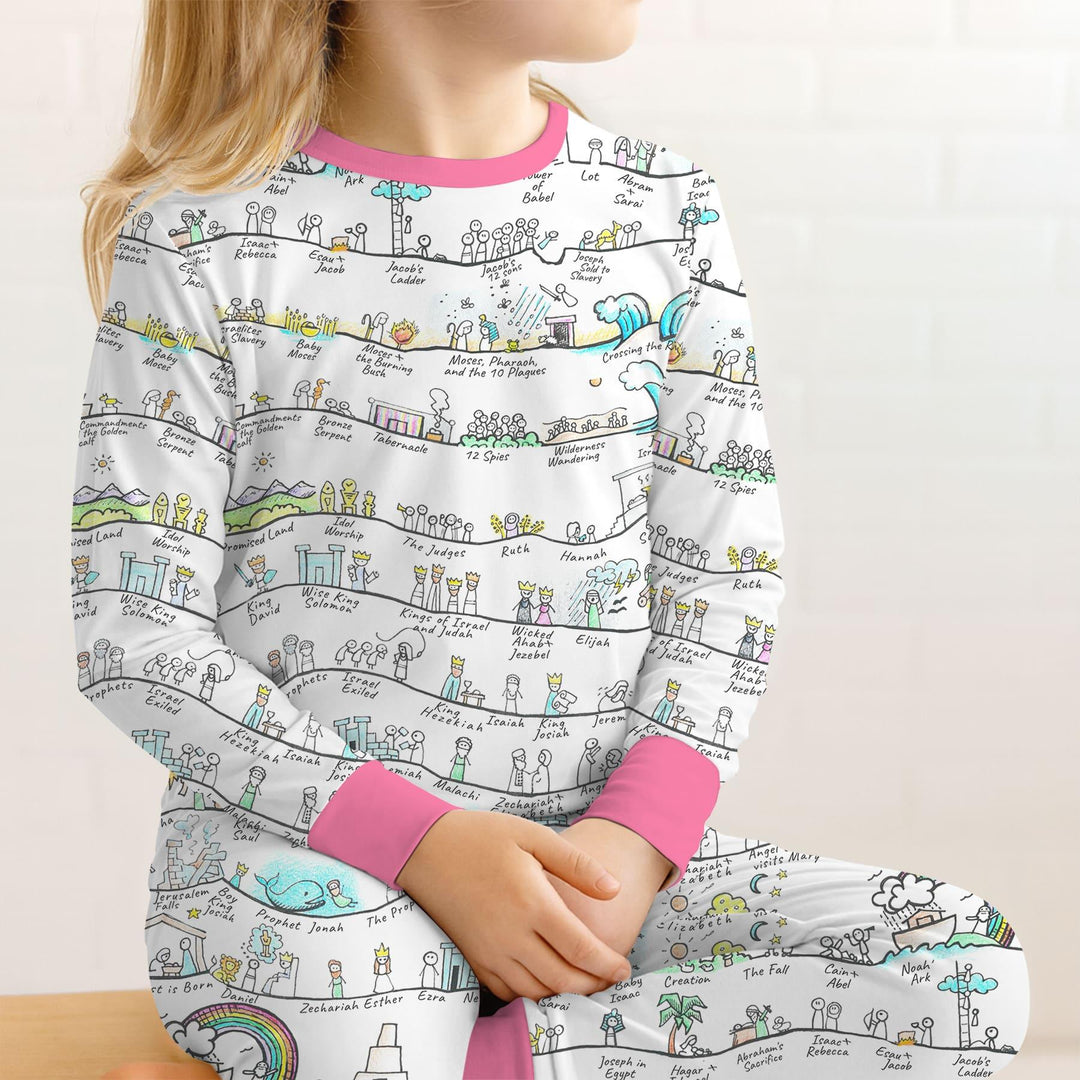 Zweiteiliges Langarm-Pyjama-Set mit Sommerfrüchten