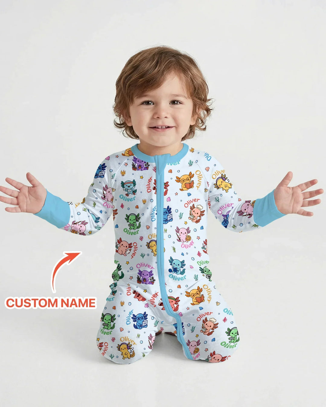 Custom Name Cute Hobby Axolotl Convertible Zippy