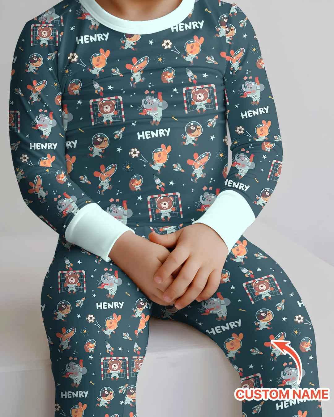 Conjunto de pijama de dos piezas de bambú con mangas largas, plantilla PERSONALIZADA
