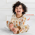 Custom Name I Am Thankful For Jesus Two Piece Long Sleeve Pajama Set , Custom Name I Am Thankful For Jesus Two Piece Long Sleeve Pajama Set - 12-18M