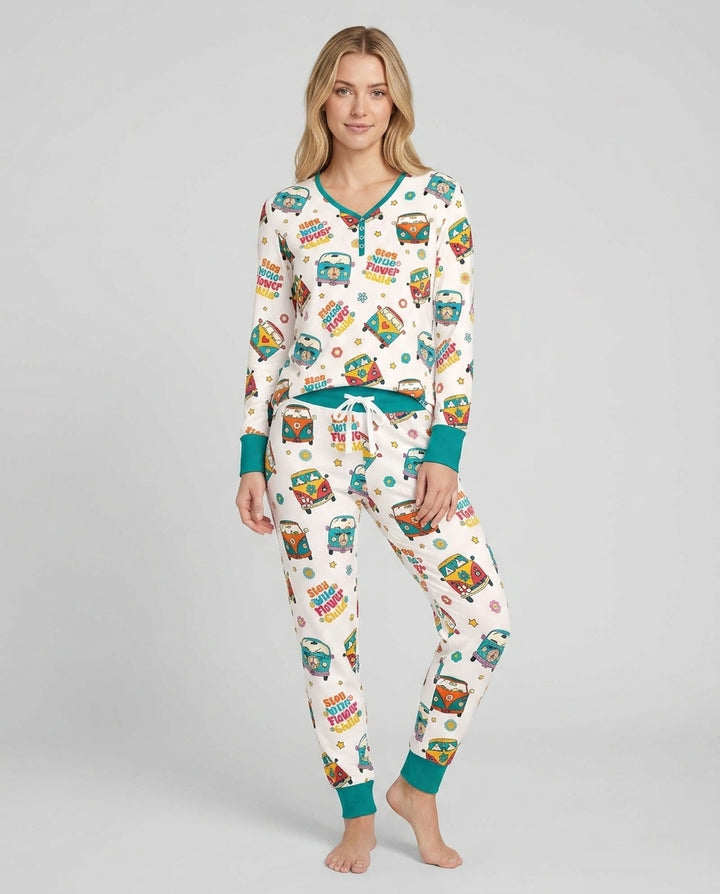 Stay Wild Flower Child Bamboo Women Pajama Set