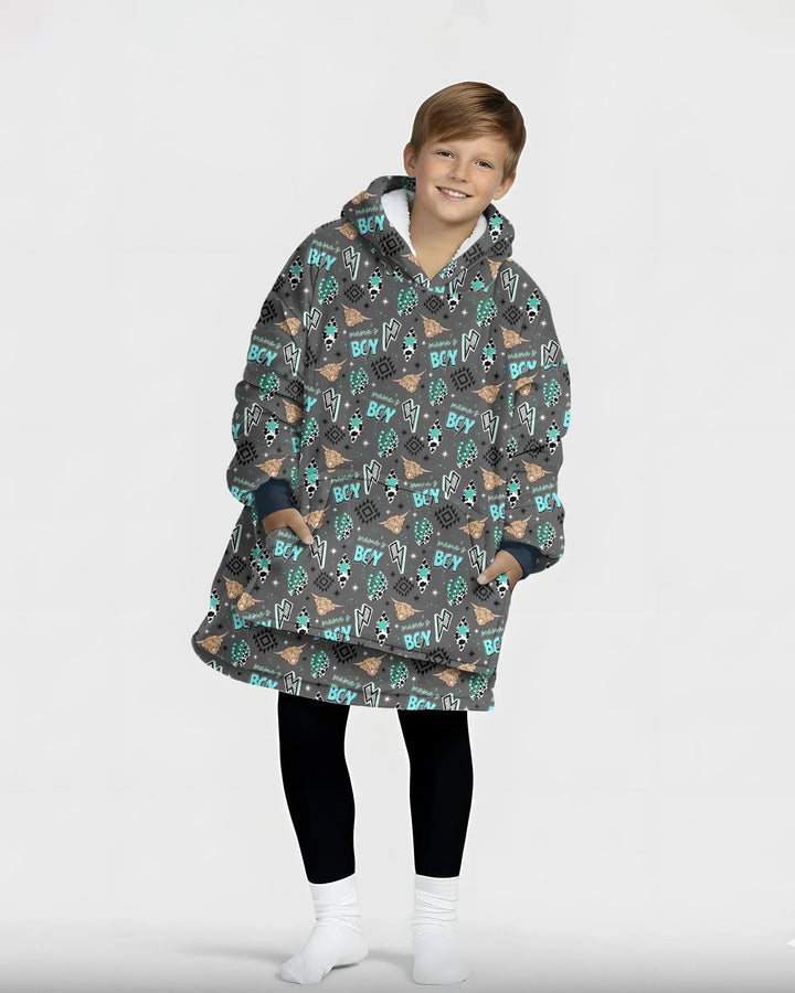 Western Mama & Me Matching Wearable Bamboo Blanket Hoodie