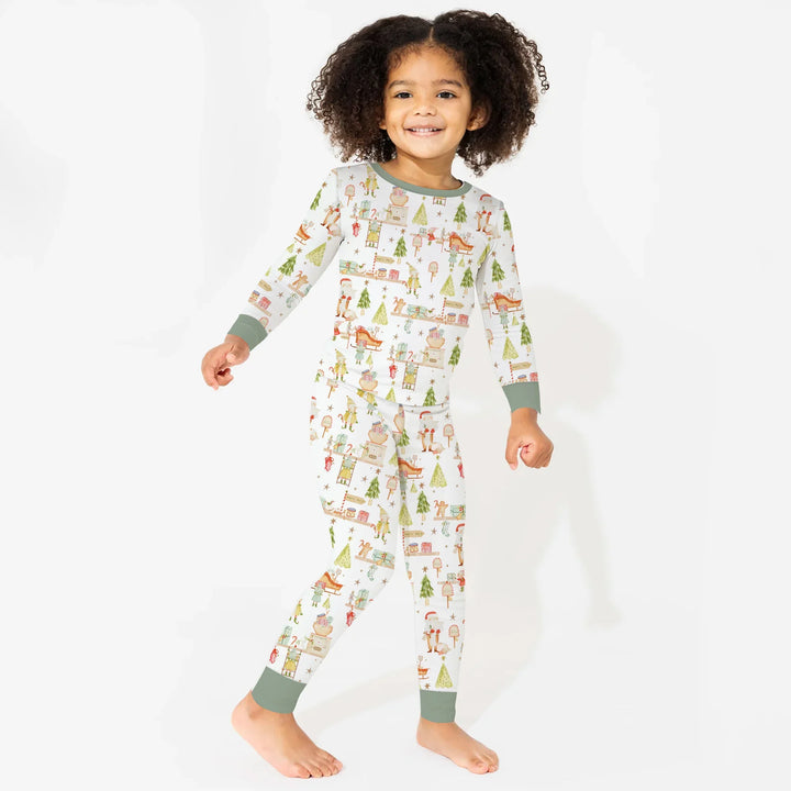 Santa's Workshop Two Piece Long Sleeve Pajama Set