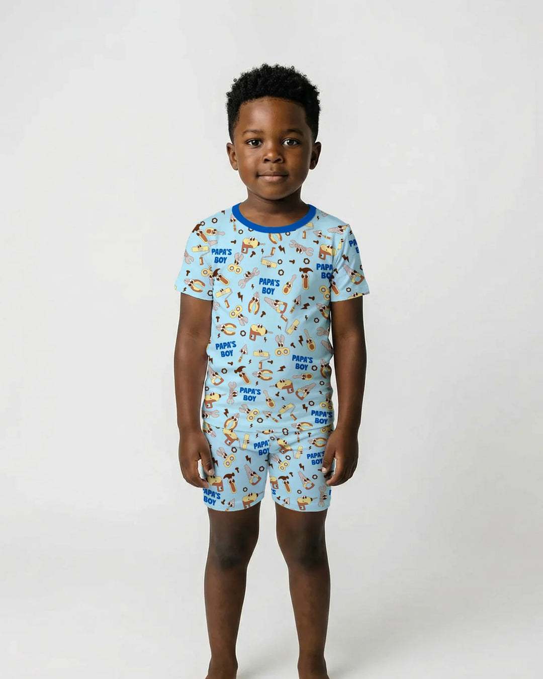 Club de Papás que Arreglan Todo: Conjunto de Pijama de Bambú de Dos Piezas con Manga Corta y Pantalones Cortos
