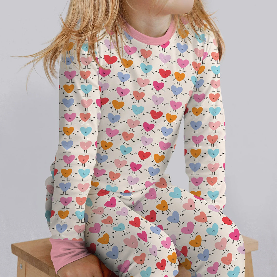 Zweiteiliges Langarm-Pyjama-Set mit Sommerfrüchten