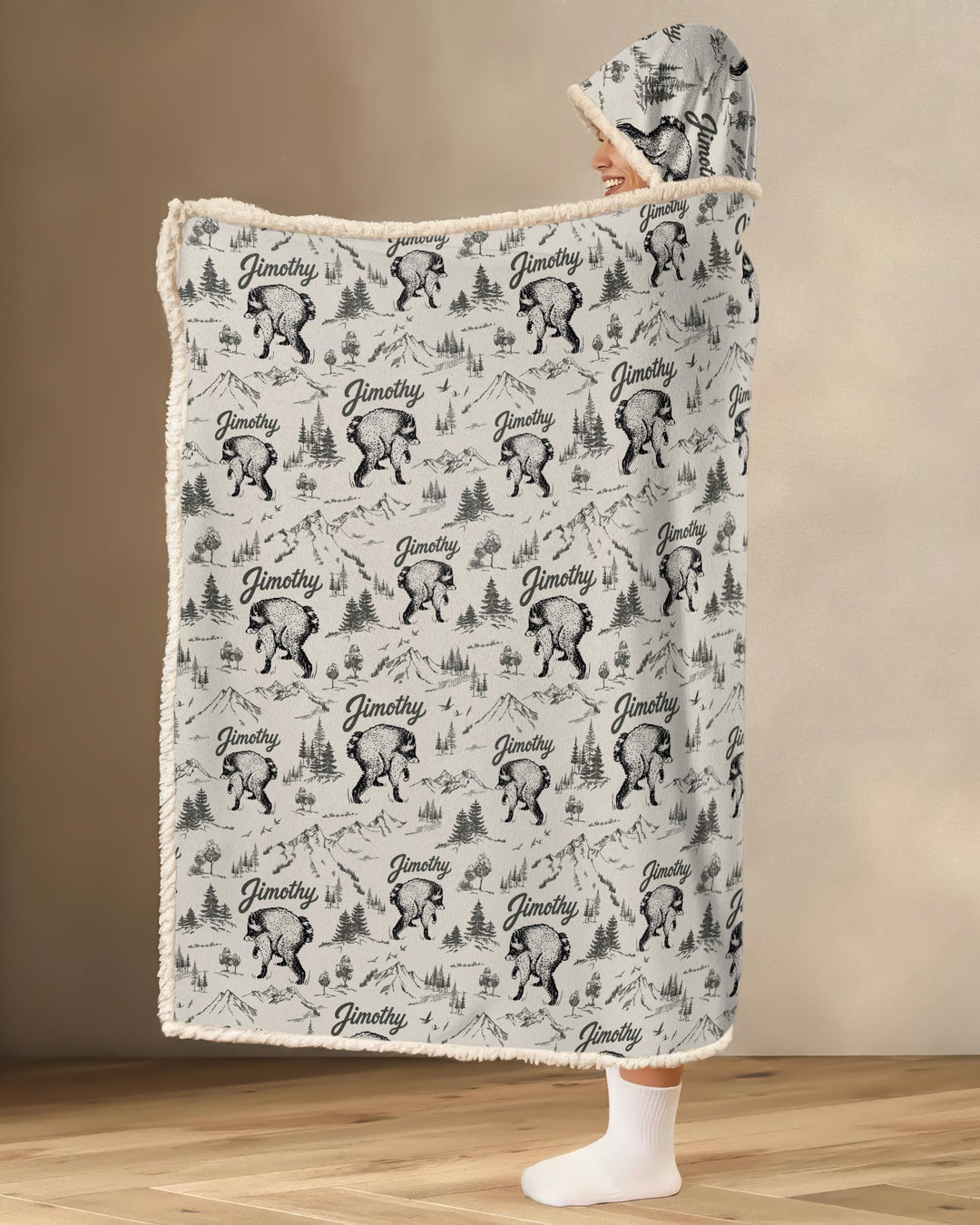 Manta con capucha de bambú para llevar modelo Template