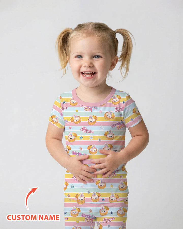Zweiteiliges, kurzärmliges Pyjama-Set mit Marienkäfern