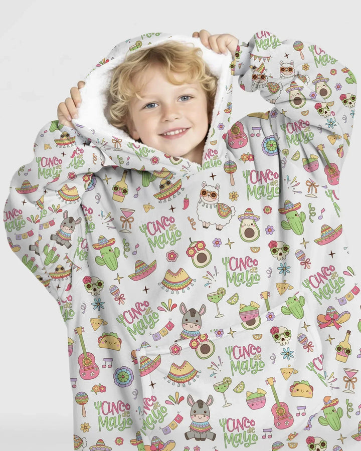Cinco de Mayo Fiesta Wearable Bamboo Blanket Hoodie