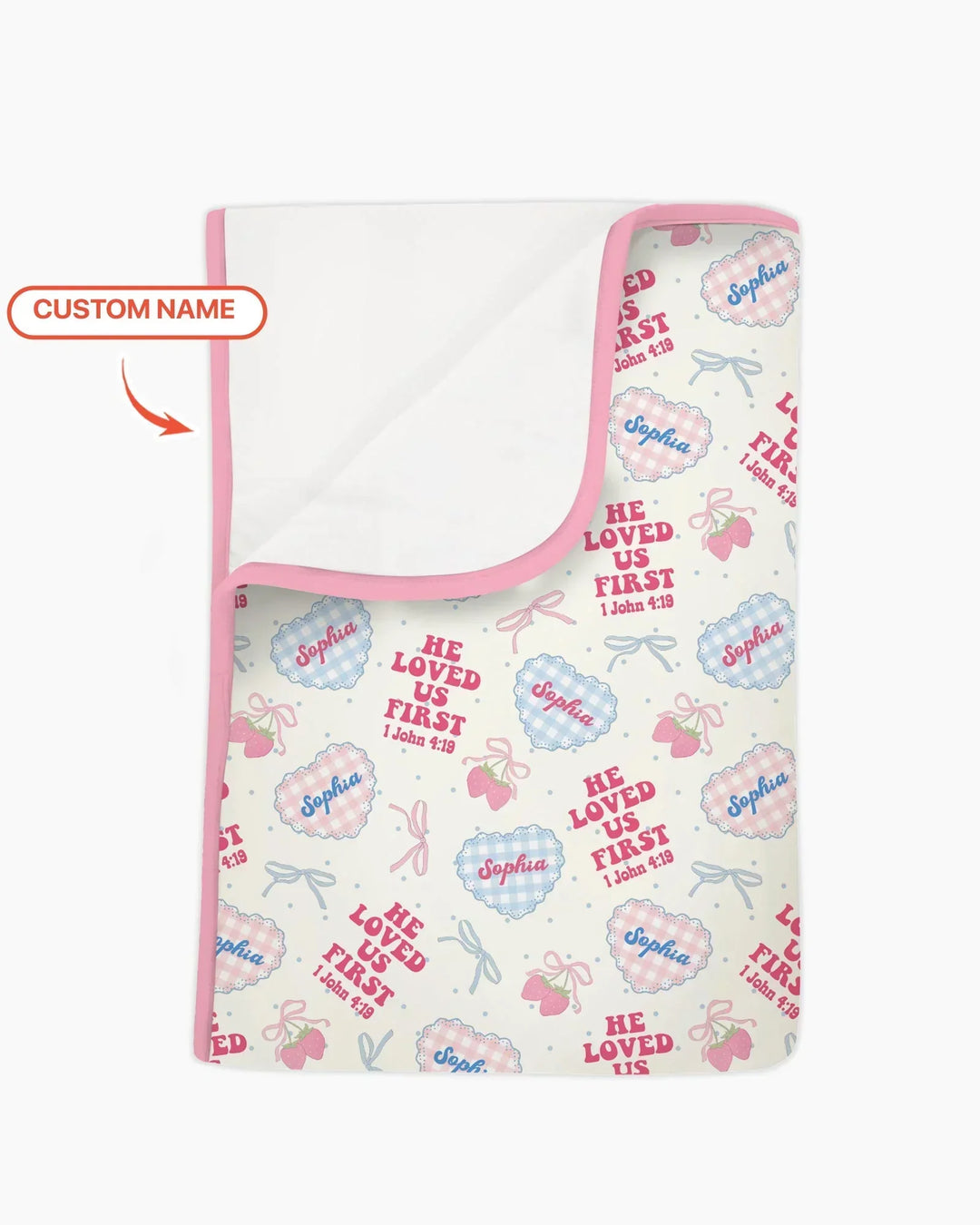 He Loved Us First Custom Name Bamboo Blanket