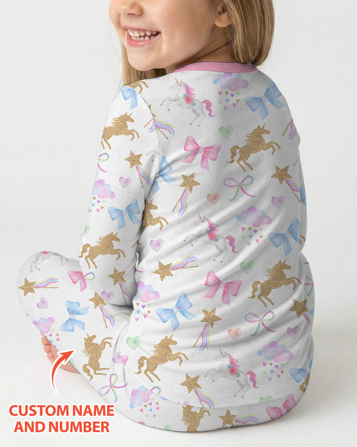 Zweiteiliges Langarm-Pyjama-Set mit Sommerfrüchten