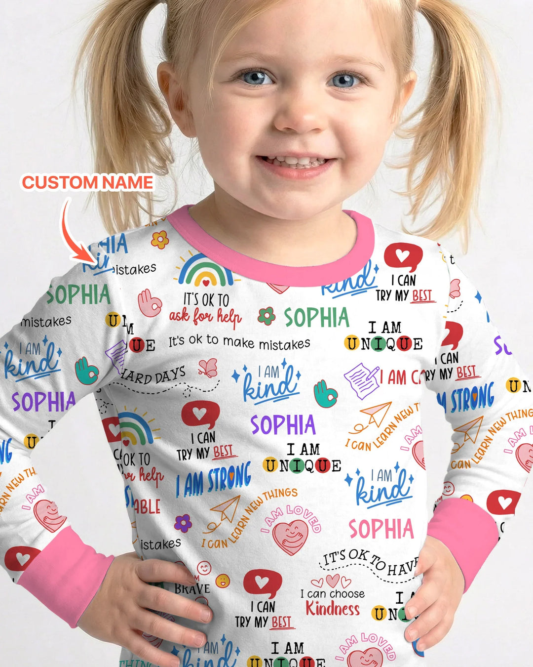 Daily Affirmations Matching Mommy & Baby Bamboo Two Piece Long Sleeve Pajama Set