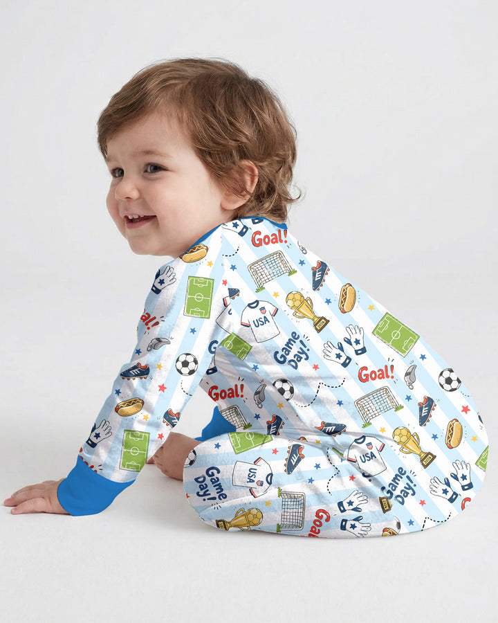 Striped Soccer Game Day Family Matching Bamboo Convertible Zippy
